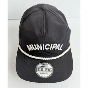 Municipal New Era The Golfer Snapback Hat Black Rope Cap One Size NWT